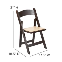 Flash Furniture HERCULES Series Chocolate Wood Folding Chair With Vinyl Padded Seat -Furniture GUEST a08a3492 dc58 440c ae10 f2279e9b5ebc
