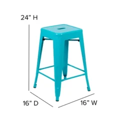 Flash Furniture Cierra Set Of 4 Commercial Grade 24" High Backless Metal Indoor Counter Height Stools With All-Weather Poly Resin Seats 21 Flash Furniture Cierra Set Of 4 Commercial Grade 24" High Backless Metal Indoor Counter Height Stools With All-Weather Poly Resin Seats -Furniture GUEST a08b5275 e37b 4ec2 8461 262996b89442