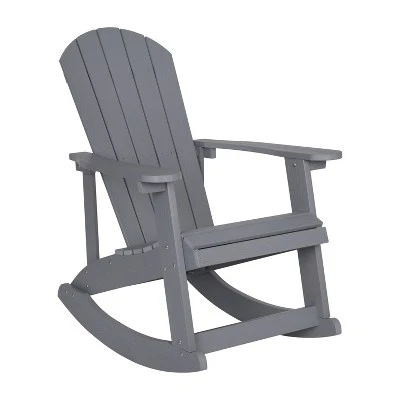 Flash Furniture Savannah All-Weather Poly Resin Wood Adirondack Rocking Chair With Rust Resistant Stainless Steel Hardware 11 Flash Furniture Savannah All-Weather Poly Resin Wood Adirondack Rocking Chair With Rust Resistant Stainless Steel Hardware - Image 11