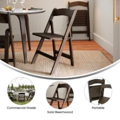 Flash Furniture Holden Commercial Grade Solid Wood Folding Dining Chair -Furniture GUEST a0cb0884 6d45 4692 856e 0b7830138699