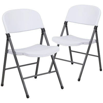 Flash Furniture 2 Pack HERCULES Series 330 Lb. Capacity Plastic Folding Chair With Charcoal Frame 12 Flash Furniture 2 Pack HERCULES Series 330 Lb. Capacity Plastic Folding Chair With Charcoal Frame - Image 12