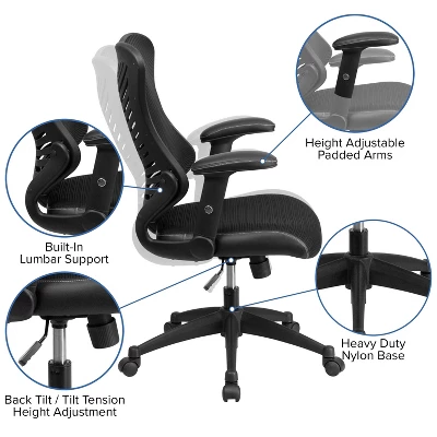 Executive Swivel Office Chair With Mesh Padded Seat - Flash Furniture 4 Executive Swivel Office Chair With Mesh Padded Seat - Flash Furniture - Image 4