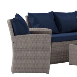 Flash Furniture Aransas Series 4 Piece Patio Set With Back Pillows And Seat Cushions -Furniture GUEST a1396f54 a771 45e2 a398 63a09a076aca