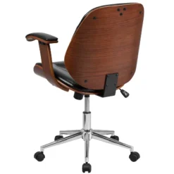 Flash Furniture Tansia Mid-Back Black LeatherSoft Executive Ergonomic Wood Swivel Office Chair With Arms -Furniture GUEST a17fee00 4e0d 4699 81f2 cf066dfa58e1