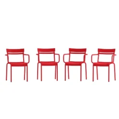 Flash Furniture Nash Commercial Grade Steel Indoor-Outdoor Stackable Chair With 2 Slats And Arms, Set Of 4 -Furniture GUEST a18d8bd7 3157 44d2 90e2 11d5664d9a2e