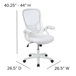 Flash Furniture Porter High Back White Mesh Ergonomic Swivel Office Chair With White Frame And Flip-up Arms 15 Flash Furniture Porter High Back White Mesh Ergonomic Swivel Office Chair With White Frame And Flip-up Arms -Furniture GUEST a25fcdab 7713 4ac8 aeee 488cd9ca919b