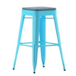 Flash Furniture Cierra Set Of 4 Commercial Grade 30" High Backless Metal Indoor Bar Height Stools With All-Weather Poly Resin Seats -Furniture GUEST a264a558 5938 4d57 bb3c c895f1cddfc7