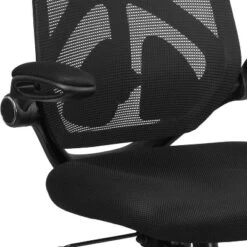 Flash Furniture High Back Black Mesh Executive Swivel Ergonomic Office Chair With Adjustable Lumbar, 2-Paddle Control And Flip-Up Arms