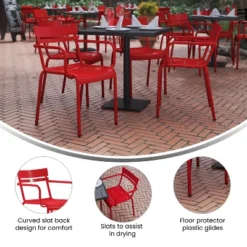 Flash Furniture Nash Commercial Grade Steel Indoor-Outdoor Stackable Chair With 2 Slats And Arms 17 Flash Furniture Nash Commercial Grade Steel Indoor-Outdoor Stackable Chair With 2 Slats And Arms -Furniture GUEST a283f3e9 850a 499e b9e2 1b9ec3414256