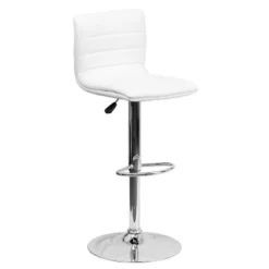 Flash Furniture Modern Vinyl Adjustable Height Barstool With Horizontal Stitch Back -Furniture GUEST a2b012bb 179a 4985 9839 7f4bd855fbfc