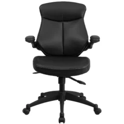 Flash Furniture Kale Mid-Back Black LeatherSoft Executive Swivel Ergonomic Office Chair With Back Angle Adjustment And Flip-Up Arms -Furniture GUEST a30bdfda 796c 44a7 aef2 027f8942da88
