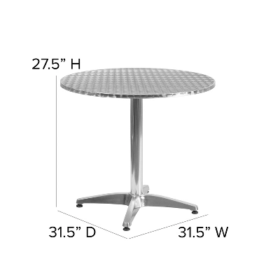 Flash Furniture Mellie 31.5'' Round Aluminum Indoor-Outdoor Table With Base 3 Flash Furniture Mellie 31.5'' Round Aluminum Indoor-Outdoor Table With Base - Image 3