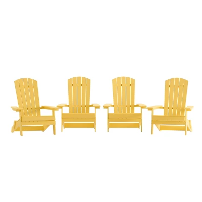 Flash Furniture Set Of 4 Charlestown All-Weather Poly Resin Folding Adirondack Chair 18 Flash Furniture Set Of 4 Charlestown All-Weather Poly Resin Folding Adirondack Chair - Image 18