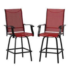 Flash Furniture Valerie Patio Bar Height Stools Set Of 2, All-Weather Textilene Swivel Patio Stools And Deck Chairs With High Back & Armrests 31 Flash Furniture Valerie Patio Bar Height Stools Set Of 2, All-Weather Textilene Swivel Patio Stools And Deck Chairs With High Back & Armrests -Furniture GUEST a3ad6a4d 02b8 48bb a7ec e3d098ddda04
