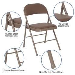Flash Furniture 4 Pack HERCULES Series Double Braced Vinyl Folding Chair -Furniture GUEST a4616059 afce 4c52 9da7 f2b42d8fda1b
