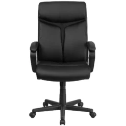 Flash Furniture Raya High Back Black LeatherSoft Executive Swivel Office Chair With Slight Mesh Accent And Arms -Furniture GUEST a47b73d0 7aba 47a3 9198 7a70c8db5013