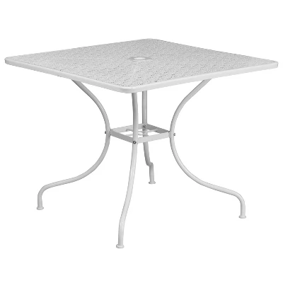 Flash Furniture Oia Commercial Grade 35.5" Square Indoor-Outdoor Steel Patio Table With Umbrella Hole 11 Flash Furniture Oia Commercial Grade 35.5" Square Indoor-Outdoor Steel Patio Table With Umbrella Hole - Image 11