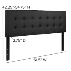 Flash Furniture Lennox Tufted Upholstered Queen Size Headboard In Black Vinyl -Furniture GUEST a547de18 da3d 4d05 b549 c35cef09c369
