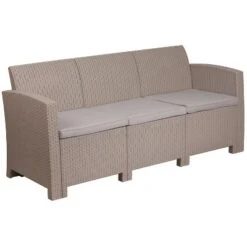 Flash Furniture Faux Rattan Sofa With All-Weather Cushions 20 Flash Furniture Faux Rattan Sofa With All-Weather Cushions -Furniture GUEST a5b92150 33ec 436f af88 4966dd9a88b9