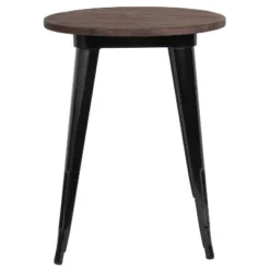 Flash Furniture 24" Round Metal Indoor Table With Rustic Wood Top -Furniture GUEST a66e2e36 a4be 4d6a b1e6 f50896baeec1
