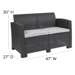 Flash Furniture Faux Rattan Loveseat With All-Weather Cushions 12 Flash Furniture Faux Rattan Loveseat With All-Weather Cushions -Furniture GUEST a6fe6d7d 6a0e 4dcd aada 03c799bb4fb8