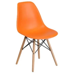 Flash Furniture Elon Series Plastic Chair With Wooden Legs -Furniture GUEST a7066c99 c9ea 4348 adda 561942c22358