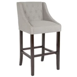 Flash Furniture Carmel Series 30" High Transitional Tufted Walnut Barstool With Accent Nail Trim 24 Flash Furniture Carmel Series 30" High Transitional Tufted Walnut Barstool With Accent Nail Trim -Furniture GUEST a7bf7d07 1e0c 4422 9eae 4247b35982a3