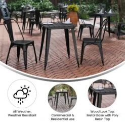 Flash Furniture Declan Commercial Grade Indoor/Outdoor Dining Table, 23.75" Square All Weather Poly Resin Top With Steel Base 16 Flash Furniture Declan Commercial Grade Indoor/Outdoor Dining Table, 23.75" Square All Weather Poly Resin Top With Steel Base -Furniture GUEST a7eaa9bd f710 4c92 9b3c e6782510fe70