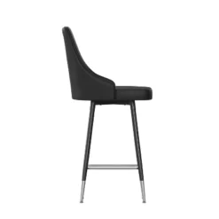 Flash Furniture Shelly Set Of 2 Commercial LeatherSoft Counter Height Bar Stools With Solid Black Metal Frames And Chrome Accented Feet And Footrests -Furniture GUEST a81e4241 f6f6 4414 82ae c2ffa073081f