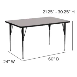 Flash Furniture 24''W X 60''L Rectangular HP Laminate Activity Table - Standard Height Adjustable Legs -Furniture GUEST a81ff4f6 1c9d 49a0 98e4 9c39e61169ce