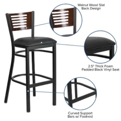 Flash Furniture Black Decorative Slat Back Metal Restaurant Barstool -Furniture GUEST a8a9af72 f9d3 4949 b0a1 f1cc5edca239