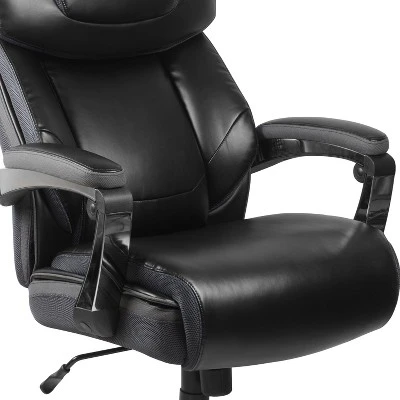 Flash Furniture HERCULES Series Big & Tall 500 Lb. Rated Black LeatherSoft Executive Swivel Ergonomic Office Chair With Adjustable Headrest 4 Flash Furniture HERCULES Series Big & Tall 500 Lb. Rated Black LeatherSoft Executive Swivel Ergonomic Office Chair With Adjustable Headrest - Image 4