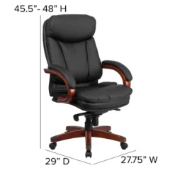 Flash Furniture High Back Black LeatherSoft Executive Ergonomic Office Chair With Synchro-Tilt Mechanism, Mahogany Wood Base And Arms 11 Flash Furniture High Back Black LeatherSoft Executive Ergonomic Office Chair With Synchro-Tilt Mechanism, Mahogany Wood Base And Arms -Furniture GUEST a8d94ffd d397 40d2 80d0 c3d356bca2f0