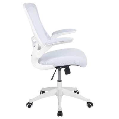 Flash Furniture Mid-Back White Mesh Swivel Ergonomic Task Office Chair With White Frame And Flip-Up Arms 11 Flash Furniture Mid-Back White Mesh Swivel Ergonomic Task Office Chair With White Frame And Flip-Up Arms - Image 11