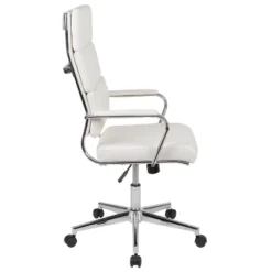 Flash Furniture Hansel High Back White LeatherSoft Contemporary Panel Executive Swivel Office Chair -Furniture GUEST a929b320 0f5f 4093 a218 b52f9d409de0