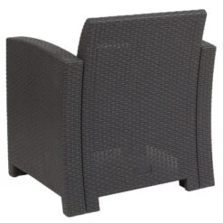 Flash Furniture Faux Rattan Chair With All-Weather Cushion -Furniture GUEST a966e1ad b9ed 4afc 8987 b79479b48fbf