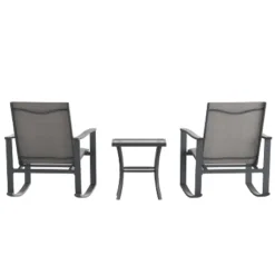 Flash Furniture Brazos 3 Piece Outdoor Rocking Chair Bistro Set With Flex Comfort Material And Metal Framed Glass Top Table -Furniture GUEST a981fc59 23aa 4ec0 9d43 a4a769aa2fb7