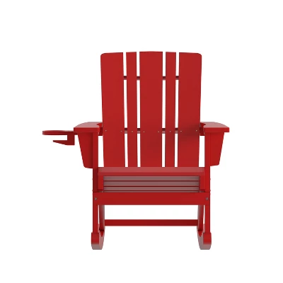 Flash Furniture Halifax HDPE Adirondack Chair With Cup Holder And Pull Out Ottoman, All-Weather HDPE Indoor/Outdoor Chair 10 Flash Furniture Halifax HDPE Adirondack Chair With Cup Holder And Pull Out Ottoman, All-Weather HDPE Indoor/Outdoor Chair - Image 10