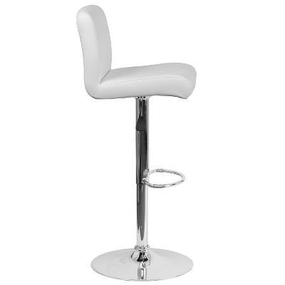 Flash Furniture Contemporary Vinyl Adjustable Height Barstool With Rolled Seat And Chrome Base 7 Flash Furniture Contemporary Vinyl Adjustable Height Barstool With Rolled Seat And Chrome Base - Image 7