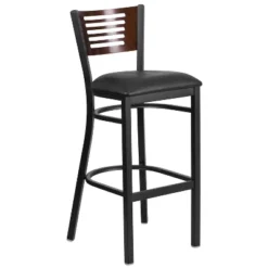 Flash Furniture Black Decorative Slat Back Metal Restaurant Barstool -Furniture GUEST aa18eb74 3f42 40ea a945 4e65556ad252