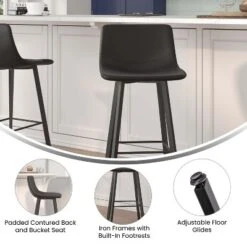 Flash Furniture Caleb Modern Armless 30 Inch Bar Height Commercial Grade Barstools With Footrests And Matte Iron Frames, Set Of 2 18 Flash Furniture Caleb Modern Armless 30 Inch Bar Height Commercial Grade Barstools With Footrests And Matte Iron Frames, Set Of 2 -Furniture GUEST aa1fba77 73db 4041 a8b2 8a7b8b81795d