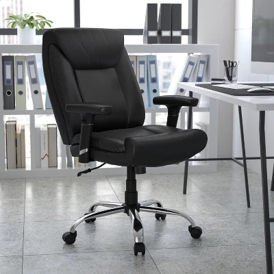 Flash Furniture HERCULES Series Big & Tall 400 Lb. Rated Swivel Ergonomic Task Office Chair With Deep Tufted Seating And Adjustable Arms 1 Flash Furniture HERCULES Series Big & Tall 400 Lb. Rated Swivel Ergonomic Task Office Chair With Deep Tufted Seating And Adjustable Arms