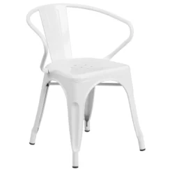 Flash Furniture Commercial Grade Metal Indoor-Outdoor Chair With Arms -Furniture GUEST aab69c95 03fa 411d 8726 1ccc5abd3684