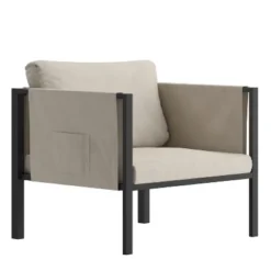 Flash Furniture Lea Indoor/Outdoor Patio Chair With Cushions - Modern Steel Framed Chair With Storage Pockets 19 Flash Furniture Lea Indoor/Outdoor Patio Chair With Cushions - Modern Steel Framed Chair With Storage Pockets -Furniture GUEST ab005e35 f507 4106 b437 0a719554d147