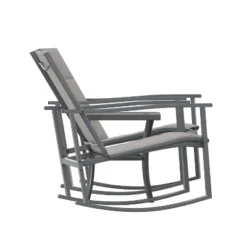 Flash Furniture Brazos 3 Piece Outdoor Rocking Chair Bistro Set With Flex Comfort Material And Metal Framed Glass Top Table -Furniture GUEST ab43a331 54ed 4728 9a92 5cca05950c09