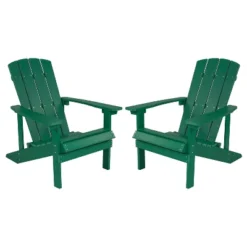 Flash Furniture Set Of 2 Charlestown All-Weather Poly Resin Wood Adirondack Chairs -Furniture GUEST ab50dbc2 042a 4ada 8782 083ac884e53b