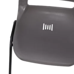 Flash Furniture HERCULES Series 661 Lb. Capacity Gray Ergonomic Shell Stack Chair With Black Frame And 16'' Seat Height, Set Of 5 -Furniture GUEST abe37524 d977 4c50 bbc9 95a426e914ce