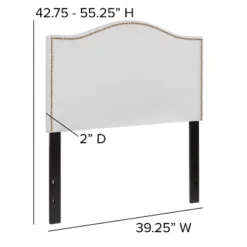 Flash Furniture Lexington Upholstered Twin Size Headboard With Accent Nail Trim In White Fabric -Furniture GUEST ac6d7a06 5ff6 497a 94b9 6082ee840fc0