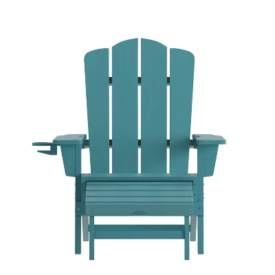 Flash Furniture Newport HDPE Adirondack Chair With Cup Holder And Pull Out Ottoman, All-Weather HDPE Indoor/Outdoor Lounge Chair 10 Flash Furniture Newport HDPE Adirondack Chair With Cup Holder And Pull Out Ottoman, All-Weather HDPE Indoor/Outdoor Lounge Chair - Image 10