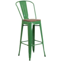 Flash Furniture 30" High Metal Barstool With Back And Wood Seat 29 Flash Furniture 30" High Metal Barstool With Back And Wood Seat -Furniture GUEST ad632743 224e 4273 8d51 24511f7db3f7